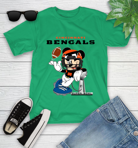 NFL Cincinnati Bengals Mickey Mouse Disney Super Bowl Football T Shirt Youth T-Shirt 6