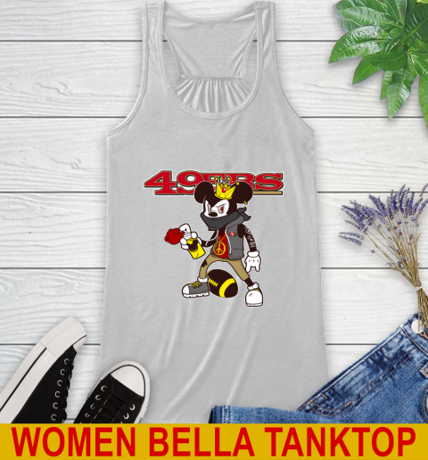 San Francisco 49ers NFL Football Mickey Peace Sign Sports Racerback Tank