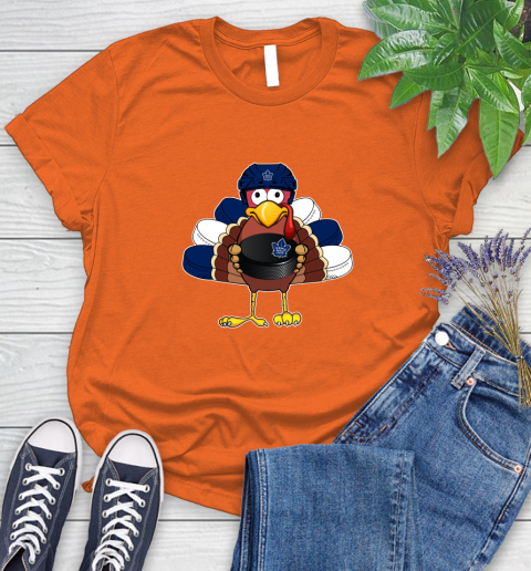 Toronto Maple Leafs Turkey Thanksgiving Day Women's T-Shirt 4