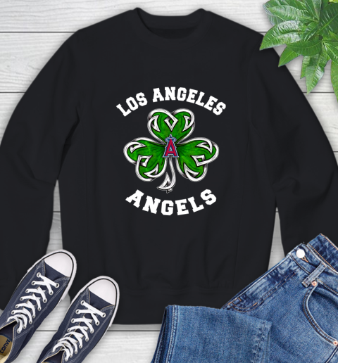MLB Los Angeles Angels Three Leaf Clover St Patrick's Day Baseball Sports Sweatshirt