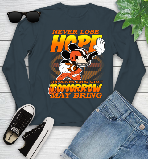 Cleveland Browns NFL Football Mickey Disney Never Lose Hope Youth Long Sleeve 9