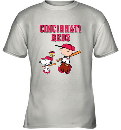 Cincinnati Reds Let's Play Baseball Together Snoopy MLB Youth T-Shirt