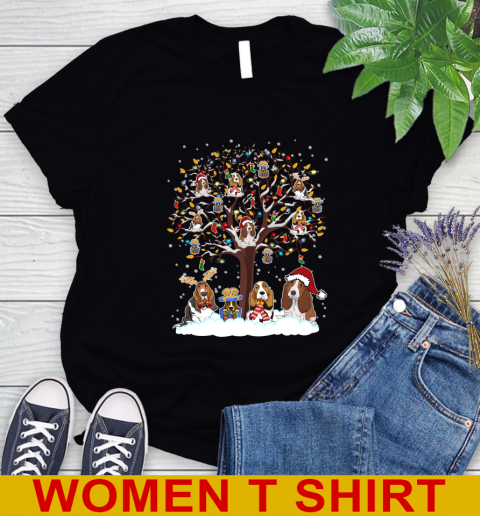 Basset hound dog pet lover light christmas tree shirt 85
