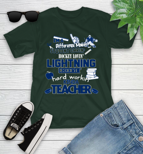 Tampa Bay Lightning NHL I'm A Difference Making Student Caring Hockey Loving Kinda Teacher Youth T-Shirt 5