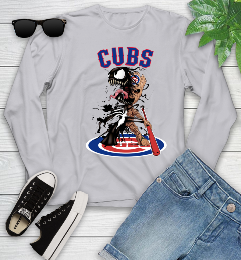MLB Chicago Cubs Baseball Venom Groot Guardians Of The Galaxy Youth Long Sleeve 5
