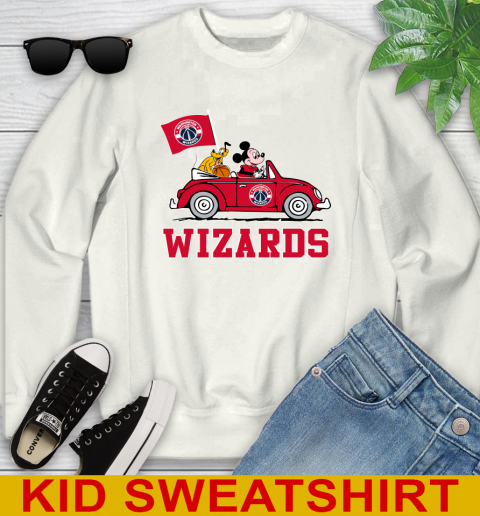 NBA Basketball Washington Wizards Pluto Mickey Driving Disney Shirt Youth Sweatshirt