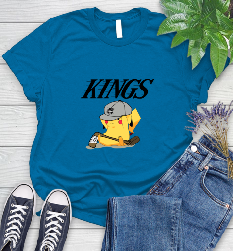 NHL Pikachu Hockey Sports Los Angeles Kings Women's T-Shirt 7