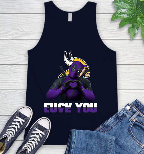 NHL Minnesota Vikings Deadpool Love You Fuck You Football Sports Tank Top 2