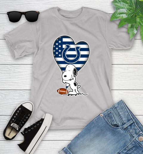 Indianapolis Colts NFL Football The Peanuts Movie Adorable Snoopy Youth T-Shirt 12