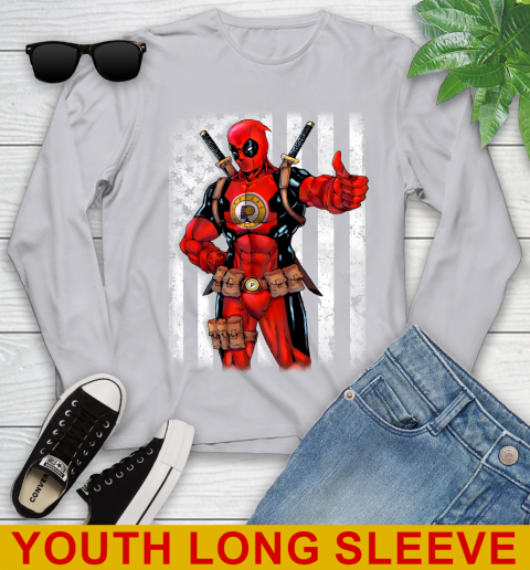 NBA Basketball Indiana Pacers Deadpool American Flag Shirt Youth Long Sleeve 5