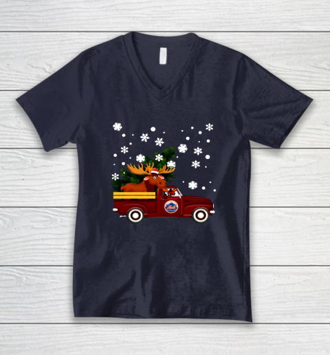 New York Mets Bring Christmas Home MLB V-Neck T-Shirt 2