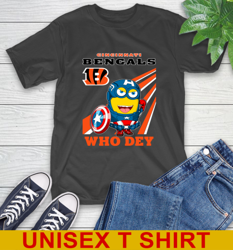 NFL Football Cincinnati Bengals Captain America Marvel Avengers Minion Shirt T-Shirt