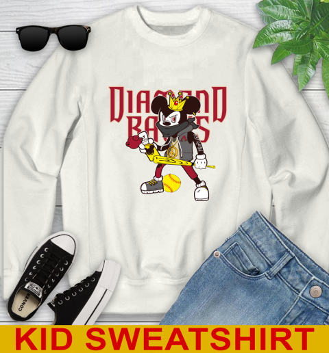 Arizona Diamondbacks MLB Baseball Mickey Peace Sign Sports Youth Sweatshirt