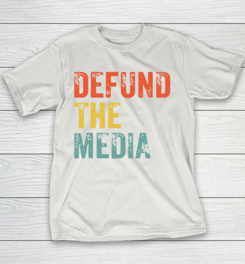 Defund The Media Retro Vintage Youth T-Shirt 11