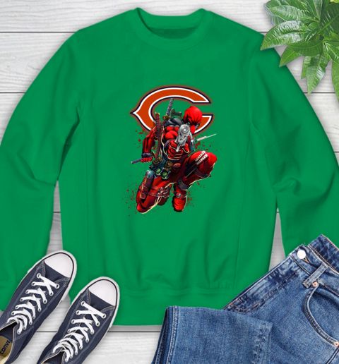 NFL Deadpool Marvel Comics Sports Football Chicago Bears Sweatshirt 6