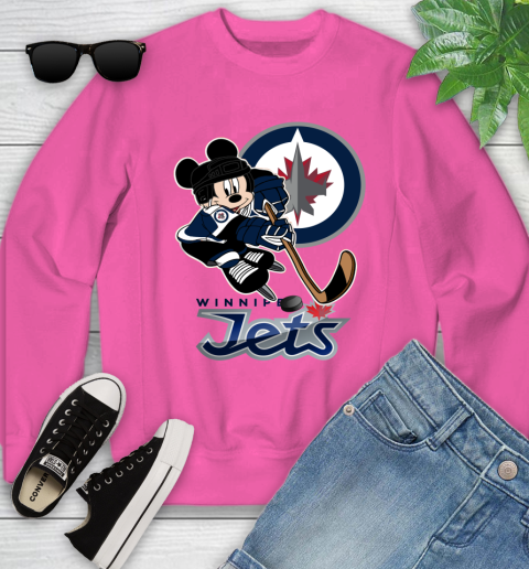 NHL Winnipeg Jets Mickey Mouse Disney Hockey T Shirt Youth Sweatshirt 7