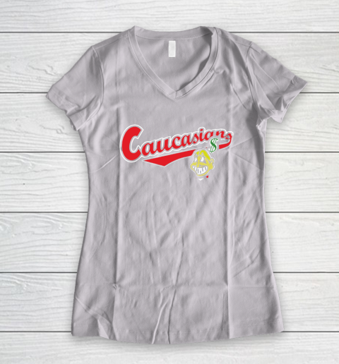 Cleveland Caucasians Bomani Jones Women's V-Neck T-Shirt 2