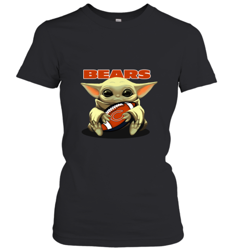 Baby Yoda Loves The Chicago Bears Star Wars NFL Women's T-Shirt