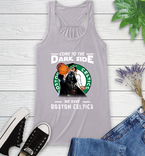 NBA Come To The Dark Side We Have Boston Celtics Star Wars Darth Vader Basketball Racerback Tank 4