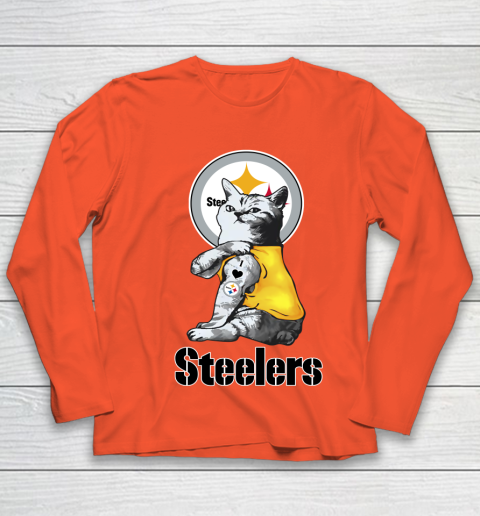 NFL Football My Cat Loves Pittsburgh Steelers Youth Long Sleeve 3