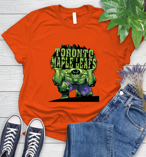 Toronto Maple Leafs NHL Hockey Incredible Hulk Marvel Avengers Sports Women's T-Shirt 4