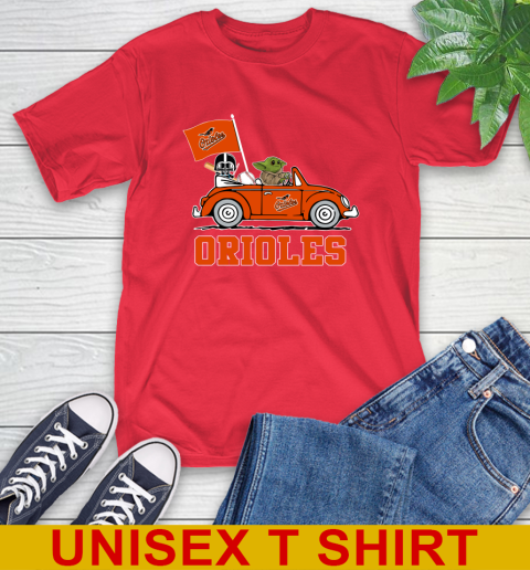 MLB Baseball Baltimore Orioles Darth Vader Baby Yoda Driving Star Wars Shirt T-Shirt 10