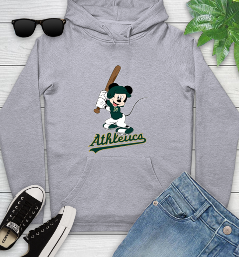 MLB Baseball Oakland Athletics Cheerful Mickey Mouse Shirt Youth Hoodie 6