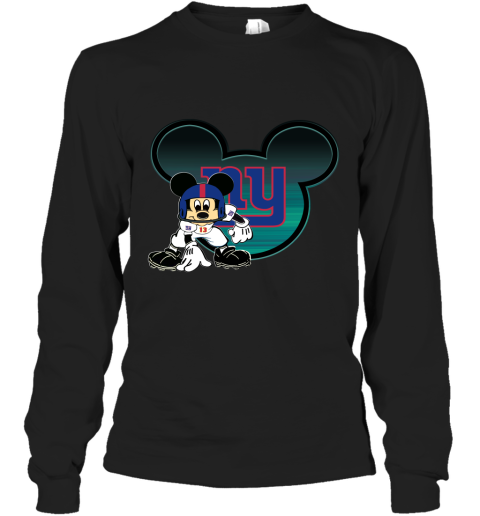 NFL New York Giants Mickey Mouse Disney Football T Shirt QUP2xVxU2Wx long sleeve tee 14 95 151514 front black