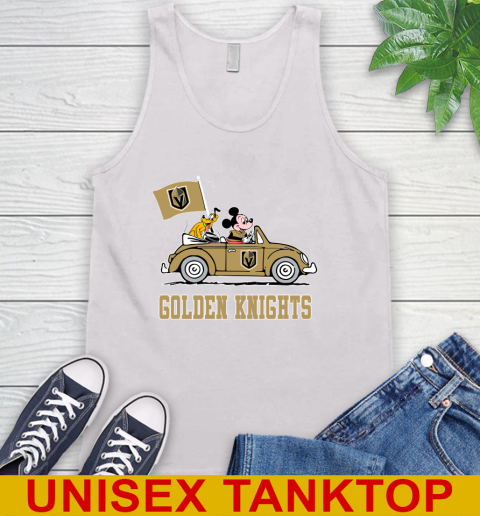 NHL Hockey Vegas Golden Knights Pluto Mickey Driving Disney Shirt Tank Top