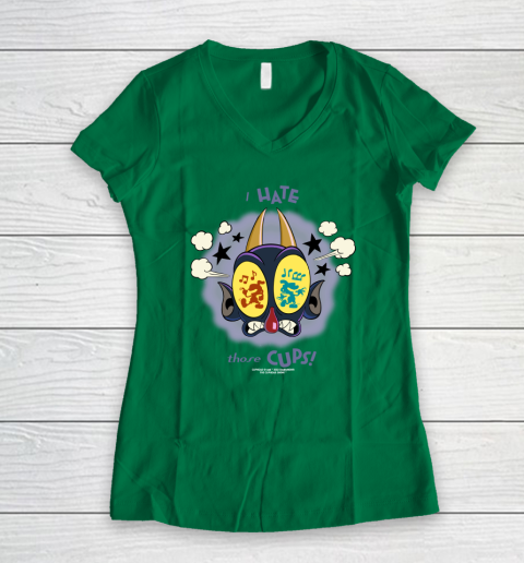 The Cuphead Show Shirt The Devil I Hate Those Cups Women's V-Neck T-Shirt 3