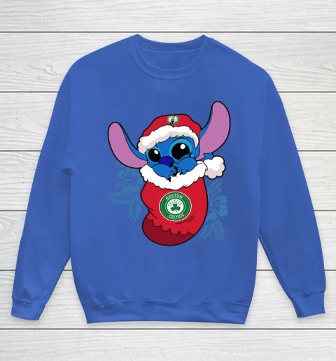 Boston Celtics Christmas Stitch In The Sock Funny Disney NBA Youth Sweatshirt 8