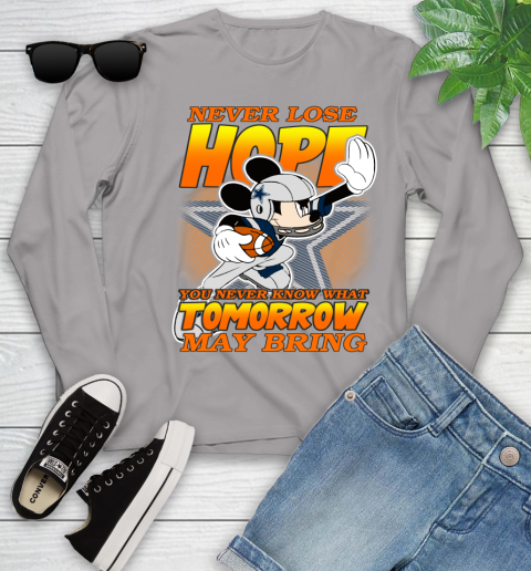 Dallas Cowboys NFL Football Mickey Disney Never Lose Hope Youth Long Sleeve 5