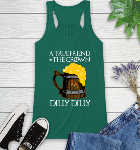 MLB Miami Marlins A True Friend Of The Crown Game Of Thrones Beer Dilly Dilly Baseball Racerback Tank 6