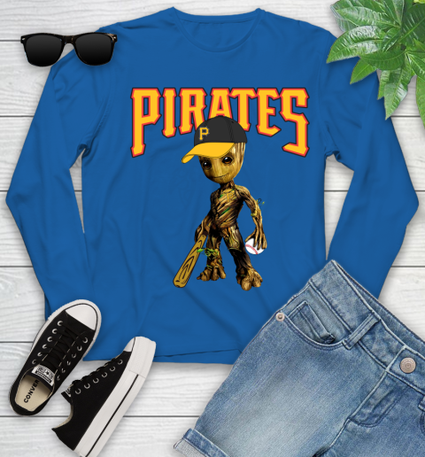 MLB Pittsburgh Pirates Groot Guardians Of The Galaxy Baseball Youth Long Sleeve 9