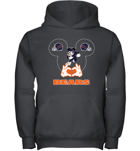 I Love The Bears Mickey Mouse Chicago Bears Youth Hoodie