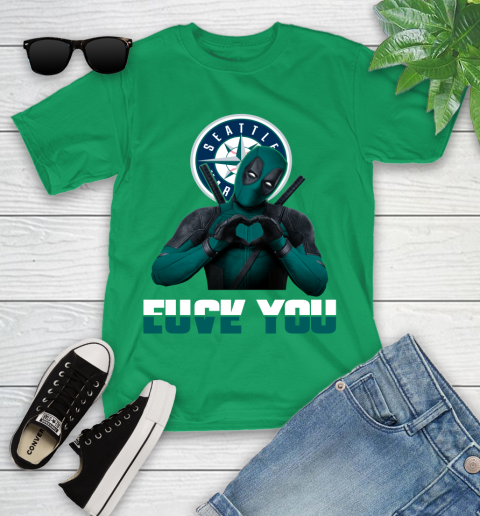 MLB Seattle Mariners Deadpool Love You Fuck You Baseball Sports Youth T-Shirt 8