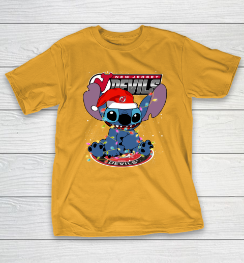 New Jersey Devils NHL Hockey noel stitch Christmas T-Shirt 2