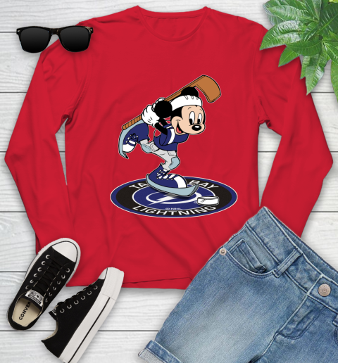 NHL Hockey Tampa Bay Lightning Cheerful Mickey Disney Shirt Youth Long Sleeve 11