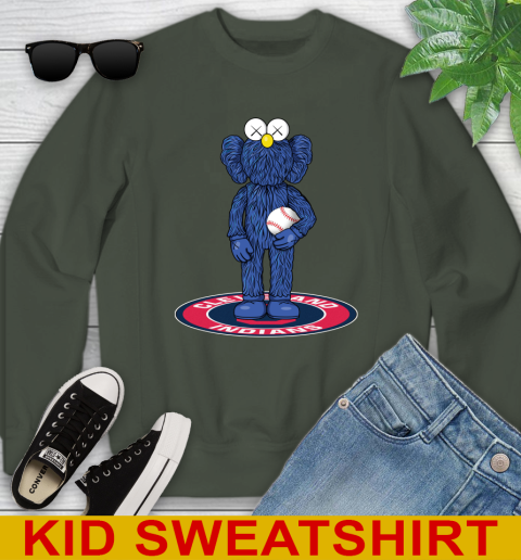 MLB Baseball Cleveland Indians Kaws Bff Blue Figure Shirt Youth Sweatshirt 9