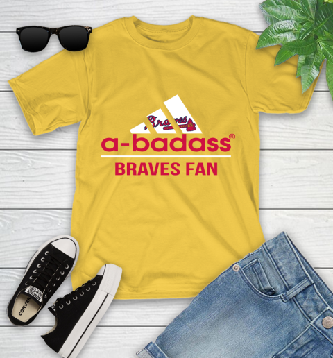 MLB A Badass Atlanta Braves Fan Adidas Baseball Sports Youth T-Shirt 10