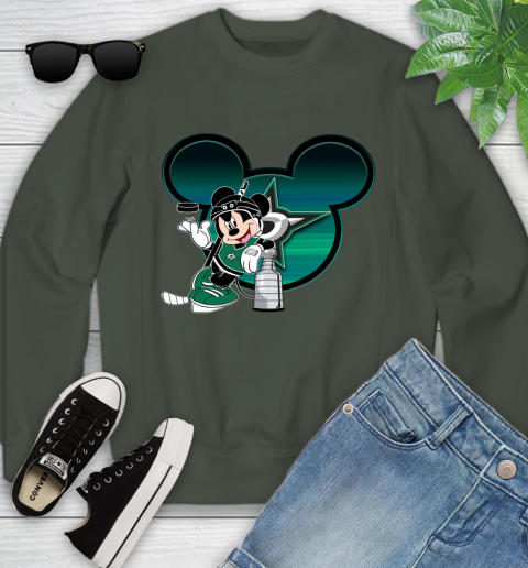 NHL Dallas Stars Stanley Cup Mickey Mouse Disney Hockey T Shirt Youth Sweatshirt 10