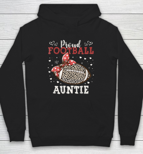 Proud Football Auntie Shirt Women Leopard Game Day Players Hoodie