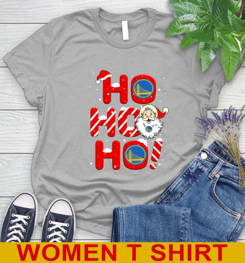 Golden State Warriors NBA Basketball Ho Ho Ho Santa Claus Merry Christmas Shirt Women's T-Shirt 5