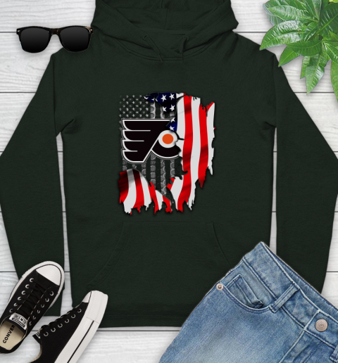 Philadelphia Flyers NHL Hockey American Flag Youth Hoodie 14