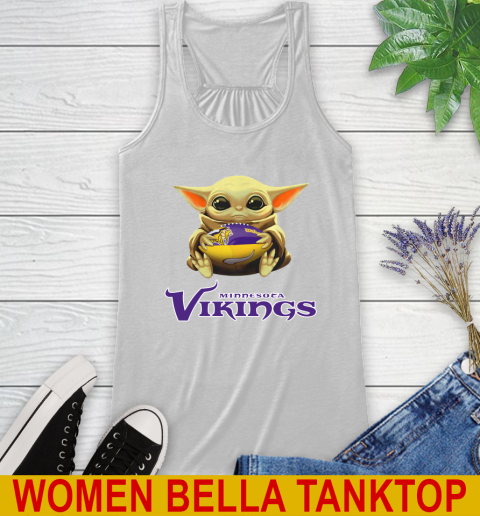 NFL Football Minnesota Vikings Baby Yoda Star Wars Shirt Racerback Tank