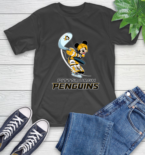NHL Hockey Pittsburgh Penguins Cheerful Mickey Mouse Shirt T-Shirt
