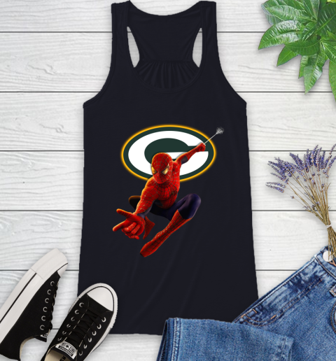 NFL Spider Man Avengers Endgame Football Green Bay Packers Racerback Tank 10