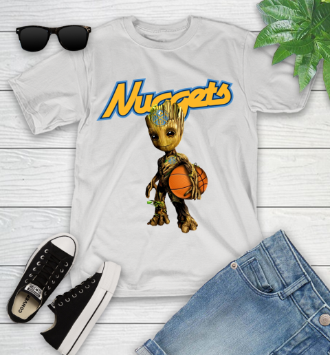 Denver Nuggets NBA Basketball Groot Marvel Guardians Of The Galaxy Youth T-Shirt