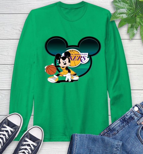 NBA Los Angeles Lakers Mickey Mouse Disney Basketball Long Sleeve T-Shirt 7