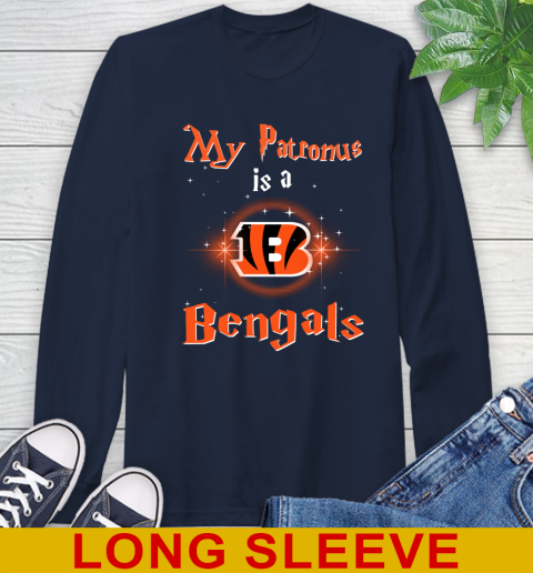 NFL Football Harry Potter My Patronus Is A Cincinnati Bengals Long Sleeve T-Shirt 3